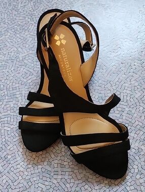 Naturalizer Black Multi-Strap Dress Sandals